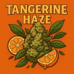 Tangerine Haze – feminisierte Sorte mit süß-zitrusfrischem Aroma, leuchtendem Look und belebender Wirkung. Ideal für Genießer fruchtiger Strains.
