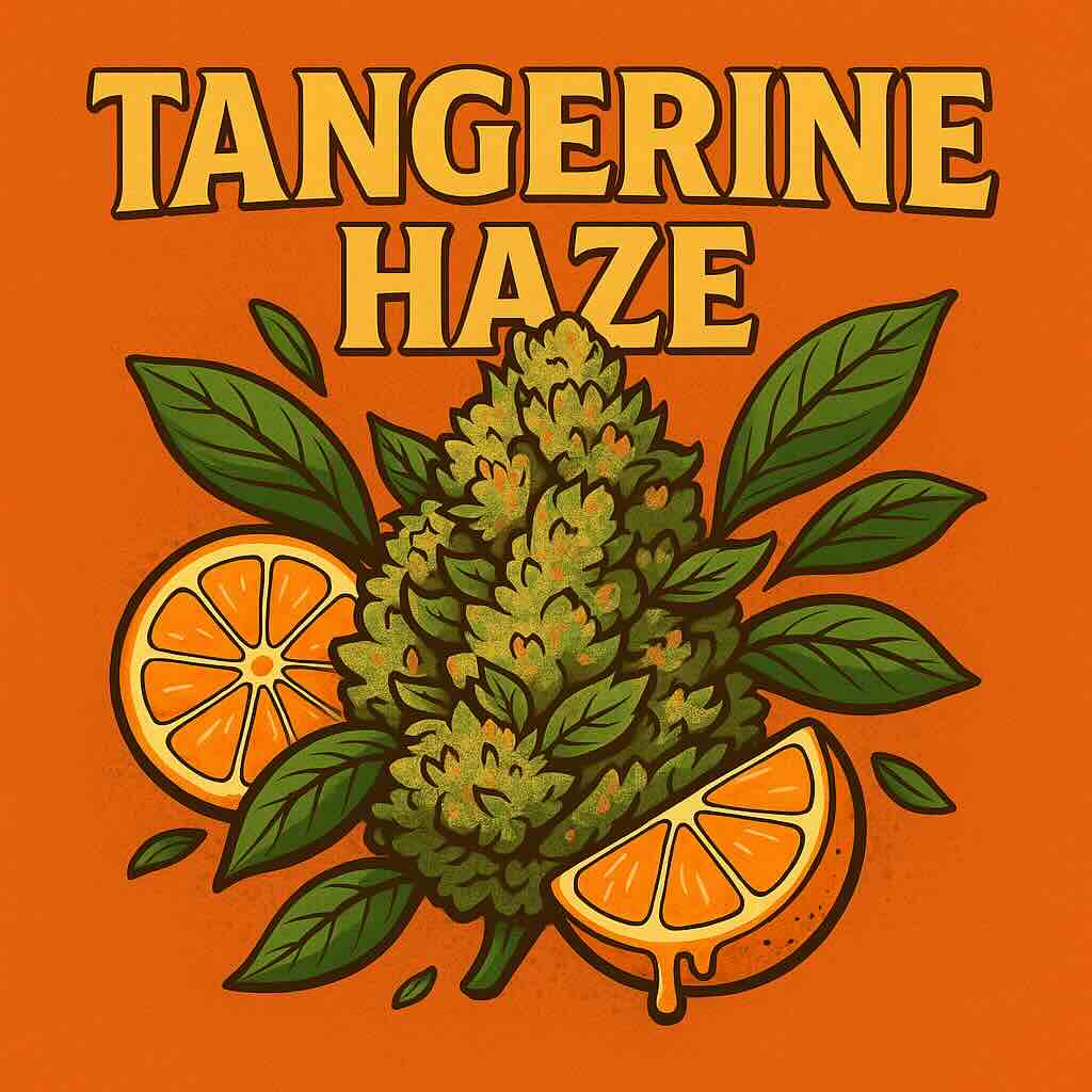 Tangerine Haze Tangerine Haze – feminisierte Sorte mit süß-zitrusfrischem Aroma, leuchtendem Look und belebender Wirkung. Ideal für Genießer fruchtiger Strains.