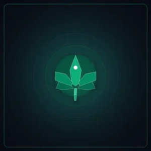 Geometrisches Indica-Fächerblatt auf dunklem Hintergrund – Indica Cannabis Samen